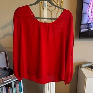 Long Sleeve Red Blouse